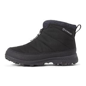 Side view of women's black Icebug Sala winter studded boot