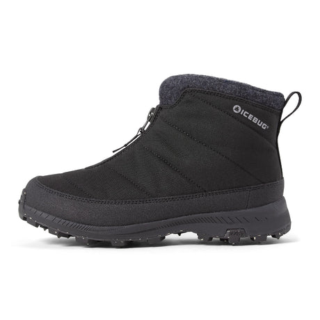 Side view of women's black Icebug Sala winter studded boot