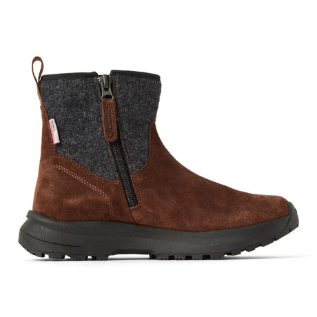 Inner side view of a brown Icebug Sander winter boot