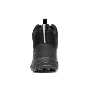 Heel view of women's black Icebug Speed2 studded winter boot