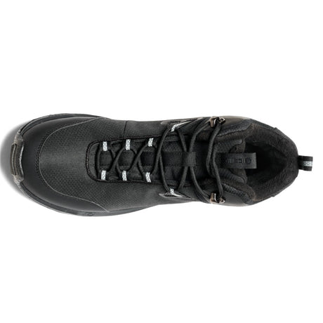 Top view of women's black Icebug Speed2 studded winter boot