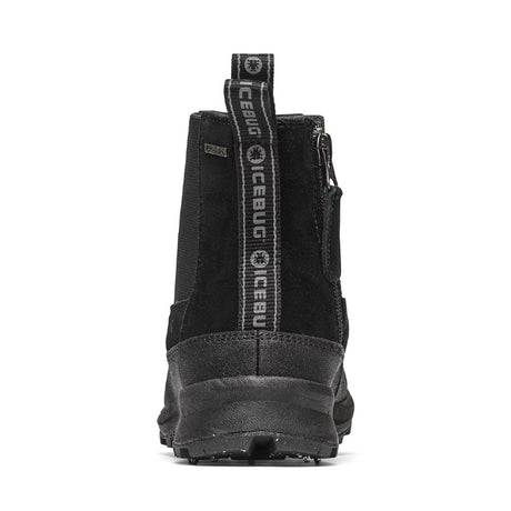 Heel view of men's Icebug Boda studded chelsea boot in black