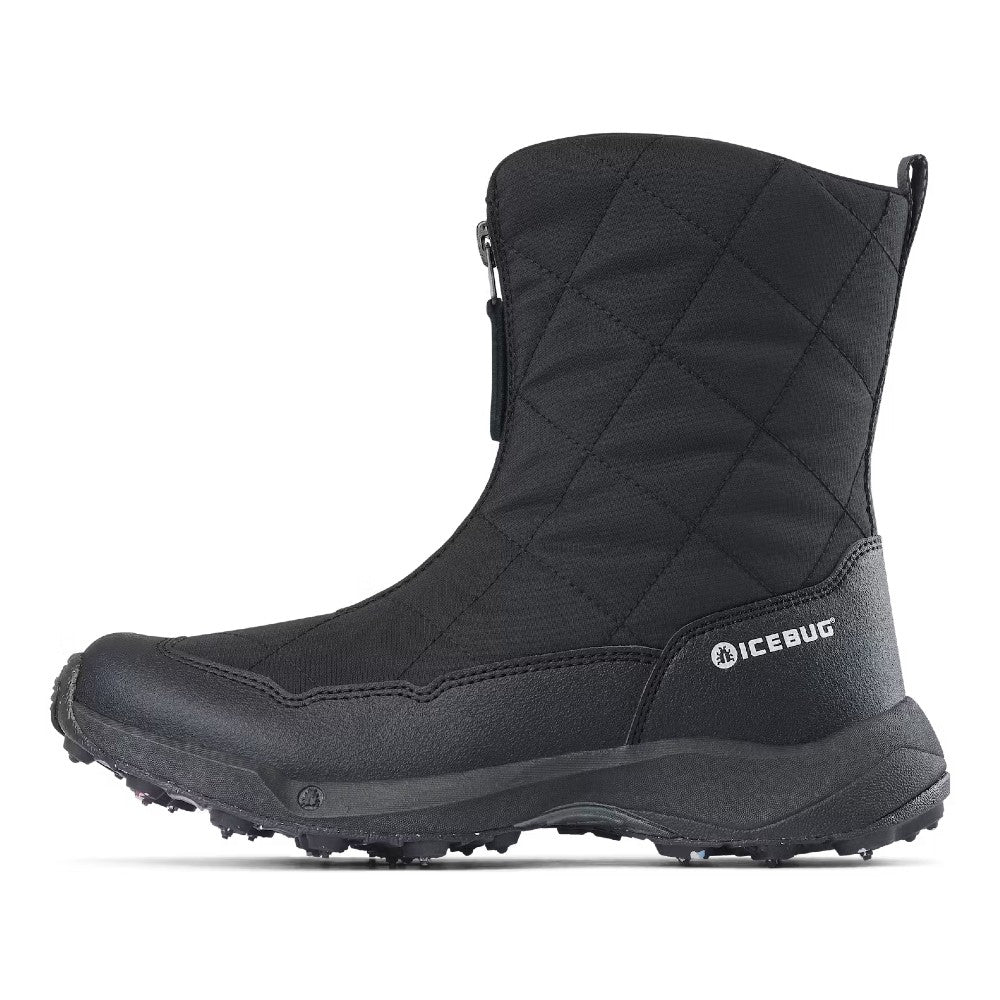 Side view of Men's black Icebug Ivalo4 studded winter boot