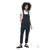 Front view of Indyeva Arin overalls in black