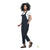 Side view of Indyeva Arin overalls in black