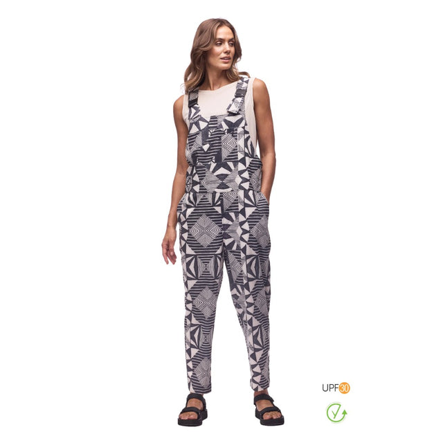Front on-model view of Indyeva Arin overall in Hematite pattern