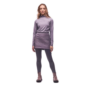 Front on-model view of women's purple Indyeva Boon insulated skirt 