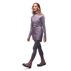 Side on-model view of women's purple Indyeva Boon insulated skirt 