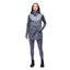 Front on-model view of women's grey/blue Indyeva Cangur tunic