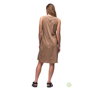 Back view of Indyeva LIEVE dress in mousse (brown)