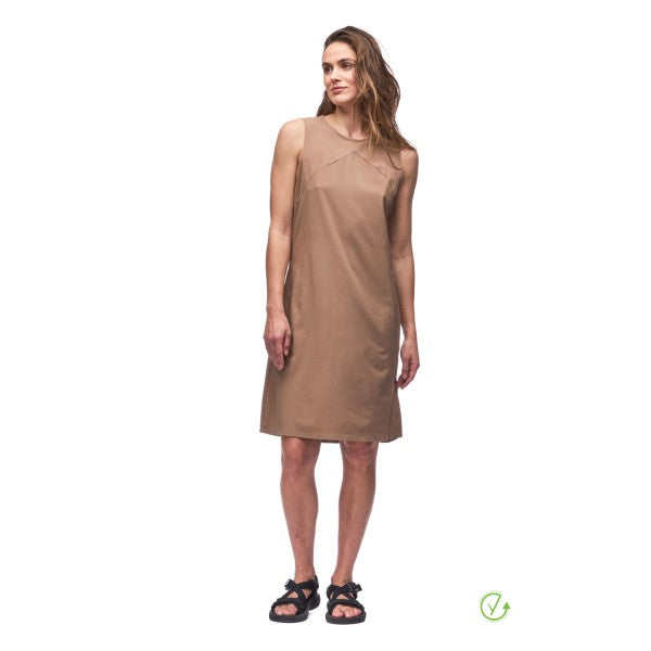 Front view of Indyeva LIEVE dress in mousse (brown)