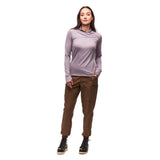 Woman wearing purple Indyeva Strike III long sleeve shirt