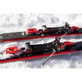 Meidjo Telemark ski binding brakes mounted on skis