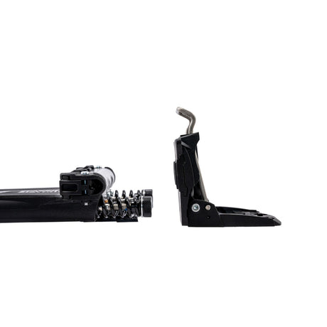Side view of an InWild MEIDJO 3 SR telemark ski binding in ski mode