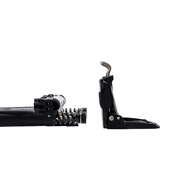 Side view of an InWild MEIDJO 3 SR telemark ski binding in ski mode