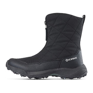 Side view of women's black Icebug Ivalo4 studded winter boot