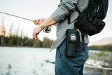 Fisherman wearing kodiak bear spray holster with bear spray