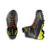 Pair of black/lime La Sportiva Aequilibrium mountaineering boots