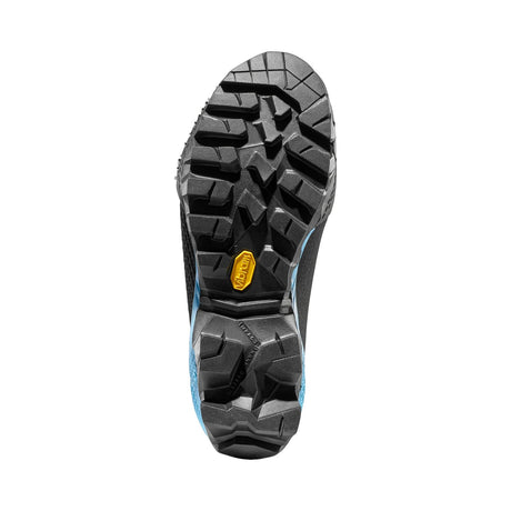 Sole of women's black/blue La Sportiva Aequilibrium LT GTX hiking boot