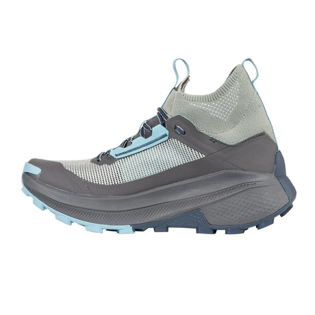 Inner side view of women's grey/blue La Sportiva Prodigio Hike shoe