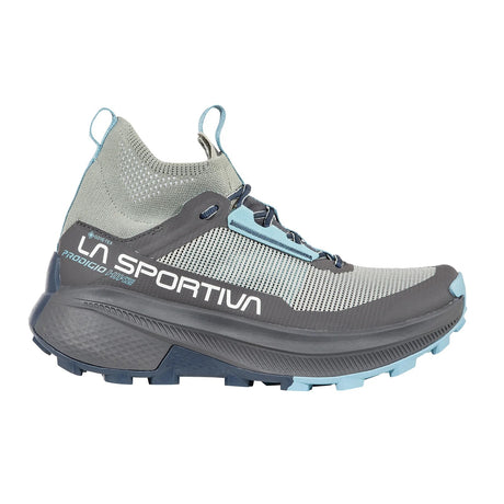 Side view of women's grey/blue La Sportiva Prodigio Hike shoe