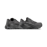 Pair of men's black La Sportiva Prodigio Max Gore-Tex running shoes