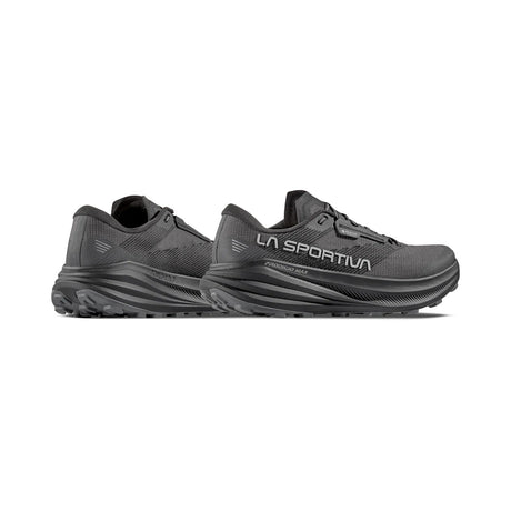 Pair of men's black La Sportiva Prodigio Max Gore-Tex running shoes