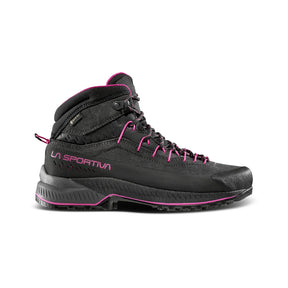 Side view of women's black/pink La Sportiva TX4 EVO hiking boot