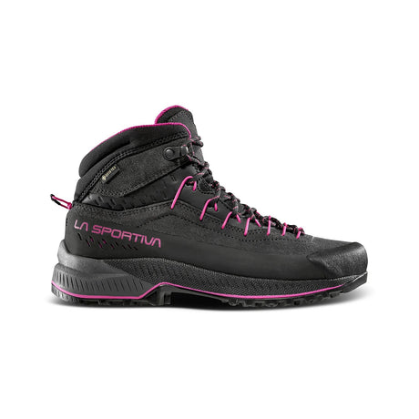 Side view of women's black/pink La Sportiva TX4 EVO hiking boot