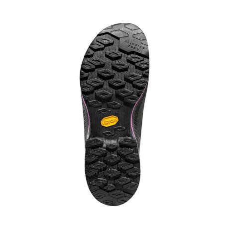 Sole of women's black La Sportiva TX4 EVO hiking boot