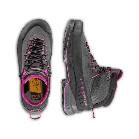 Top & side view of women's black/pink La Sportiva TX4 EVO hiking boot