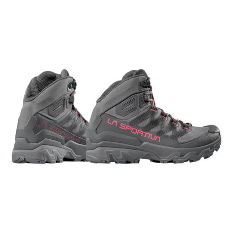 Pair of women's grey/pink La Sportiva Ultra Raptor 3 hiking boots