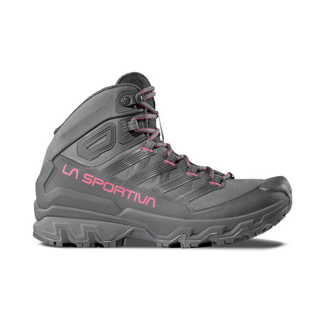 Side view of women's grey/pink La Sportiva Ultra Raptor 3 hiking boot