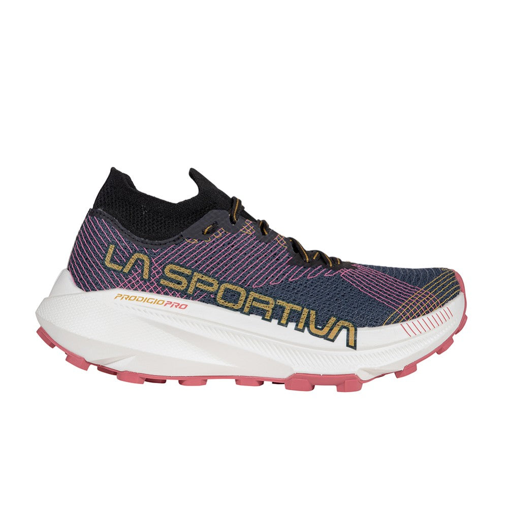 Side view of women`s La Sportiva Prodigio Pro running shoe