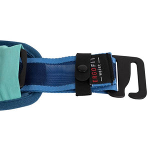 Attachment detail of UltrAspire Speedgoat 3.0 waist pack in lagoon/navy