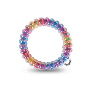 Full view of one teleties hair tie in eat glitter for breakfast colour