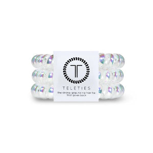 3-pack view of Teleties hair ties in peppermint colour