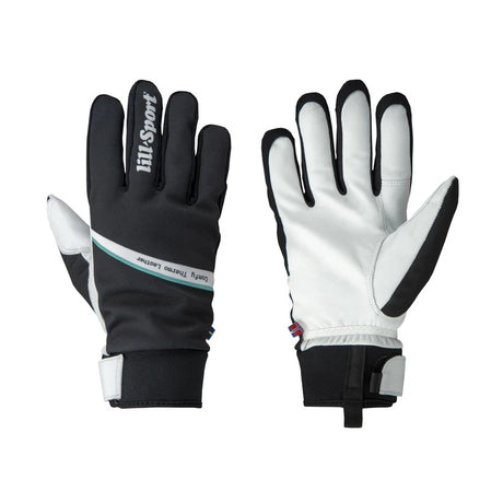 Pair of black/white Lill-sport comfy leather gloves