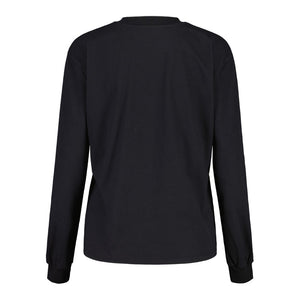 Back view of women's maloja AineckM. long sleeve in deep black colour