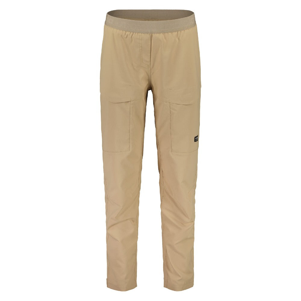Front view of women's maloja CornetM. bike pants in 'gravel' colour