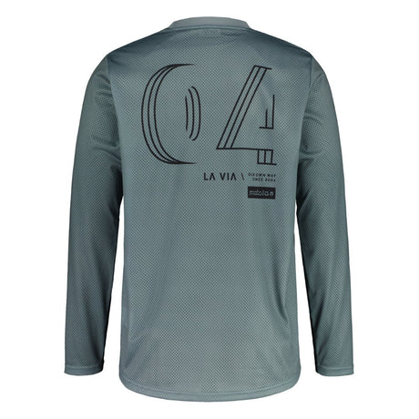 Back view of men's maloja enduro shirt in sage colour