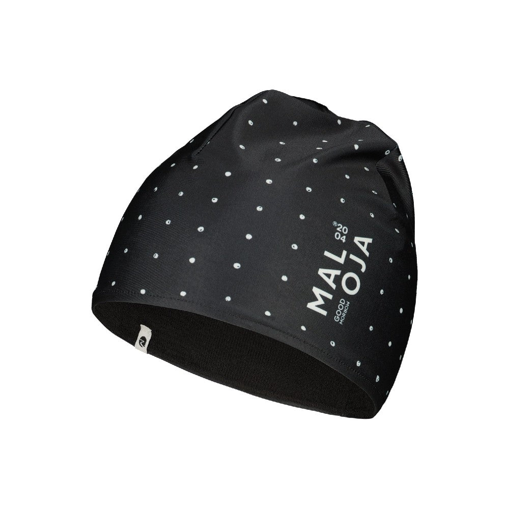 maloja KatzensteinM. Beanie in black bubbledots pattern