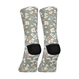 maloja MeraM. sports socks in green minifleur pattern