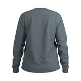 Back view of women's grey/blue maloja cotton longsleeve