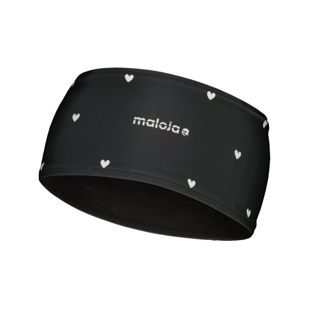 Black maloja headband with mini white hearts