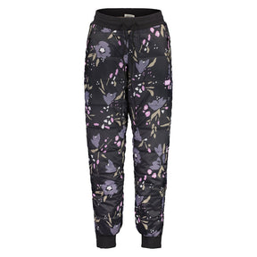 Front view of black/floral maloja ViturinU. insulated pants