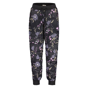 Front view of black/floral maloja ViturinU. insulated pants