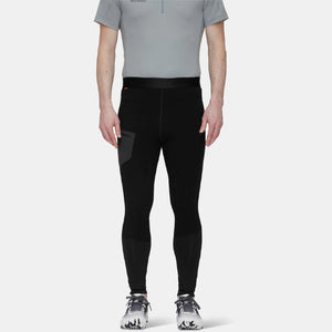Front on-model view ofmen's black Mammut Aconcagua warm tights
