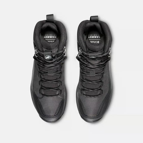 Top view of men's black Mammut Ducan III High GORE-TEX hiking boots