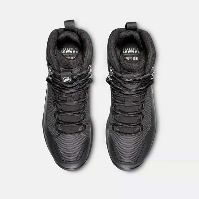 Top view of men's black Mammut Ducan III High GORE-TEX hiking boots